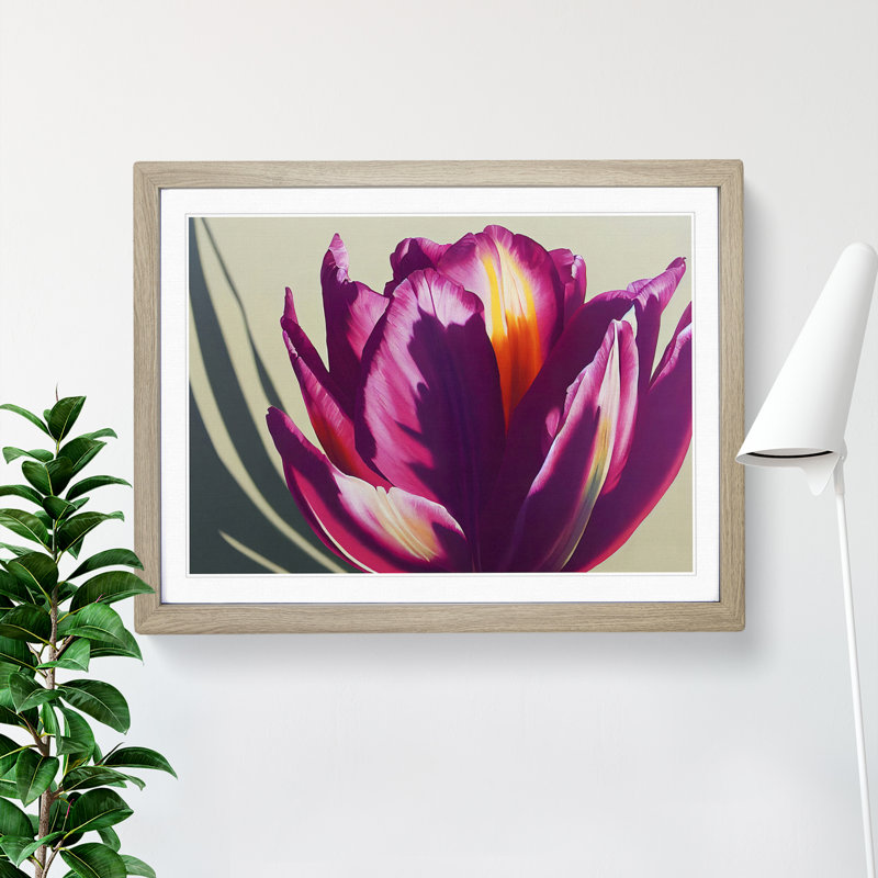 Flourishing Flower - Single Picture Frame Print, 46cm H x 64cm W x 2cm D, Oak
