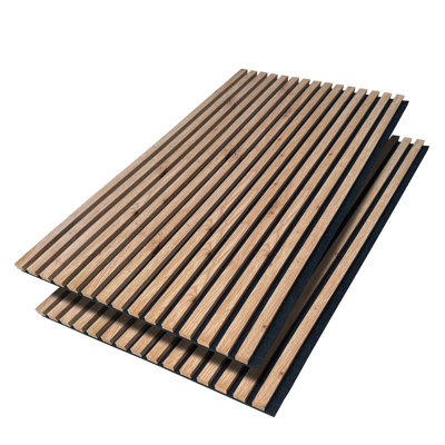 Panneaux muraux à lattes en bois Luxdecor pour mur de 12 panneaux de lattes en bois 47,2 po x 23,6 po