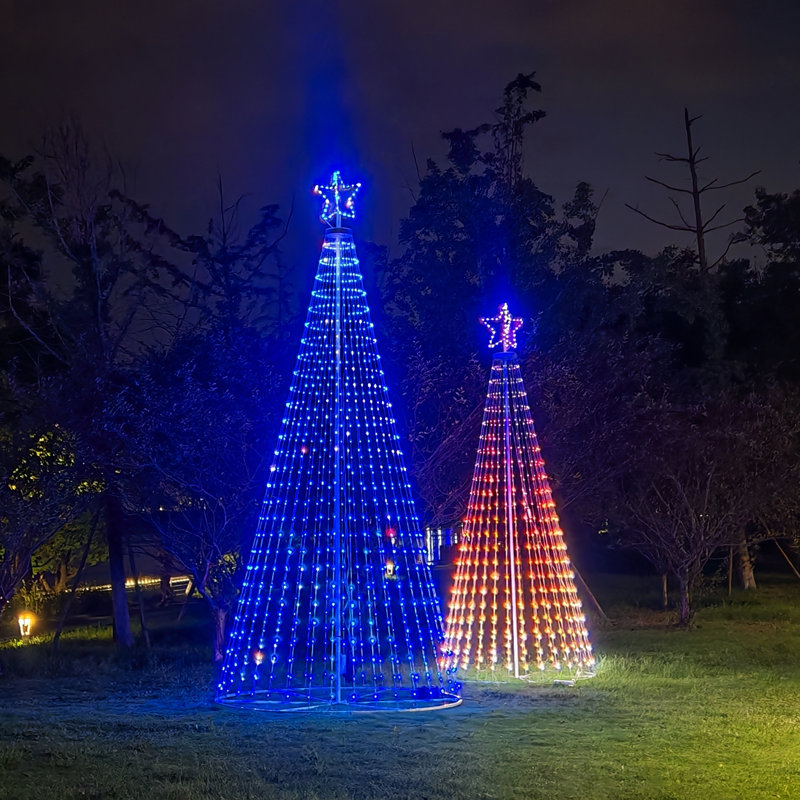 Arbre de Noël d'extérieur 12,8 pi, H 153,5 po x l 63,8 po x P 63,8 po