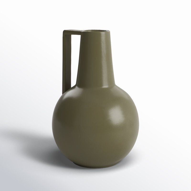 Moriarty 9'' Handmade Ceramic Table Vase, Green