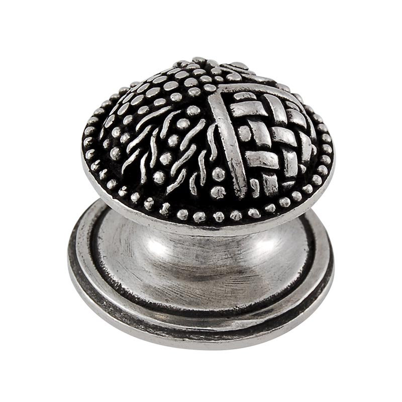 Medici Mushroom Knob, 1.125" H x 1.125" W x 0.875" D, Vintage Pewter