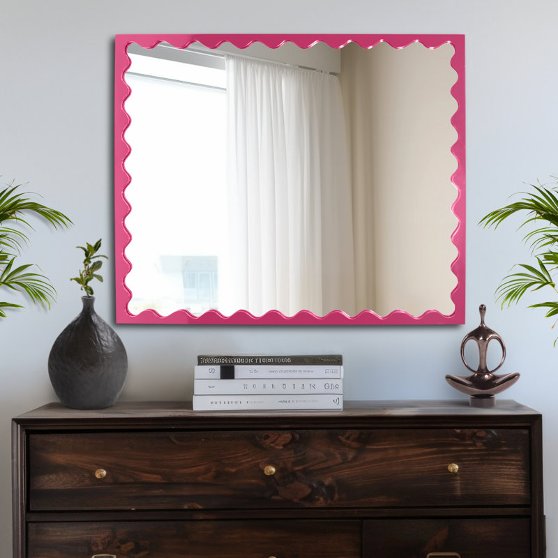 Ailee Rectangle Mirror, Hot Pink