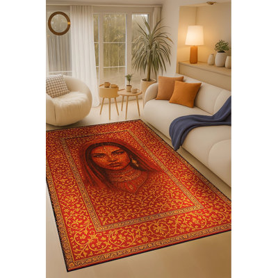 Tapis vert tissé à motif lavable Mosso