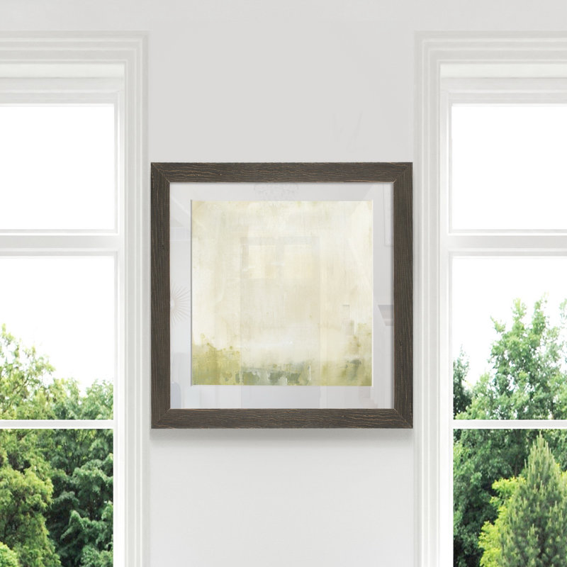 Olive horizon II-impression sur papier, Cadre gris, H 27,5 po x l 27,5 po x P 1,5 po