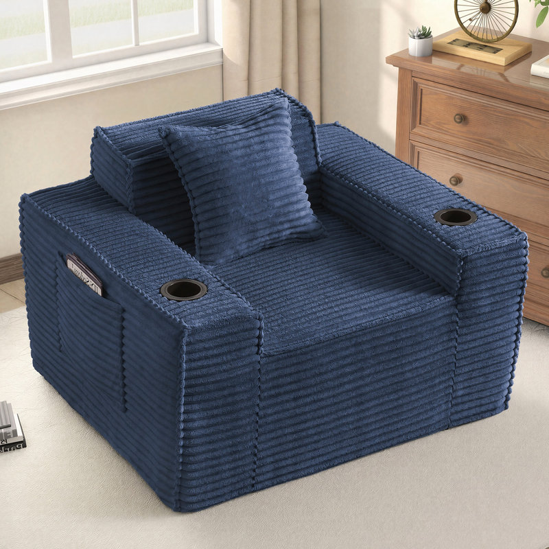 Fauteuil d'appoint à compression 43 pouces dans une boîte - Canapé simple rembourré avec coussin, grand fauteuil à billes