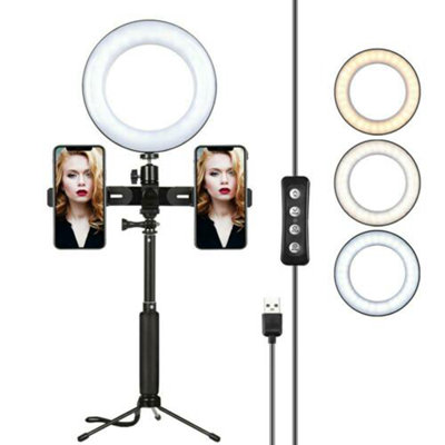 Selfie Ring Light with Tripod Stand & Cell Phone Holder Accessory