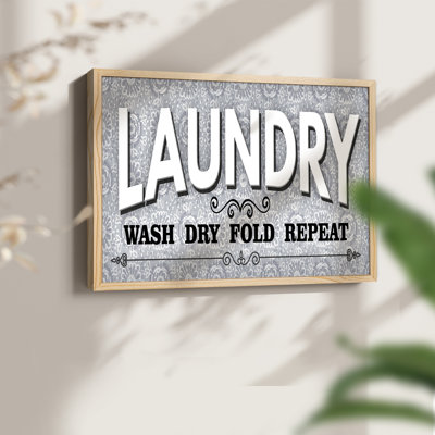 «Laundry Sign Wash», impression encadrée