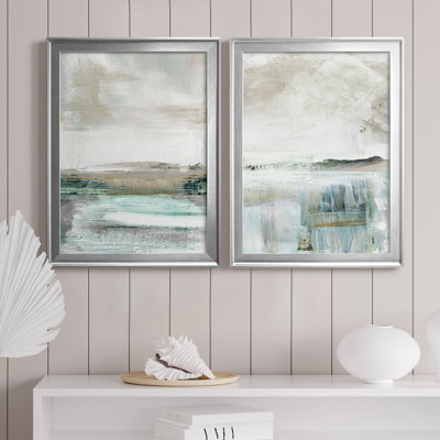 " Summer Teal I " 2 - Pieces Painting Print