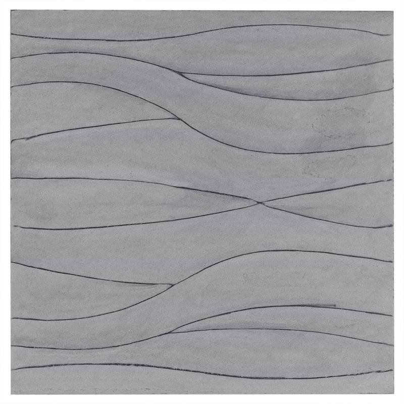 Thalia 18X18 3D Carved Wave Honed Limestone Tile, Charcoal