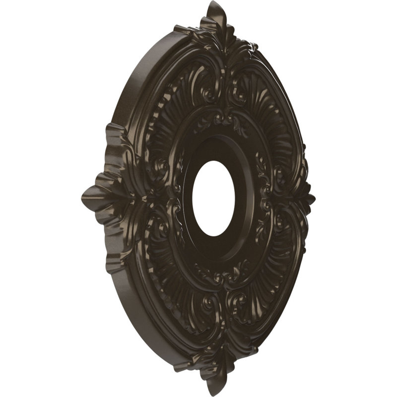 Attica Thermoformed PVC Ceiling Medallion, 16" H x 16" W x 1" D, Metallic Dark Bronze