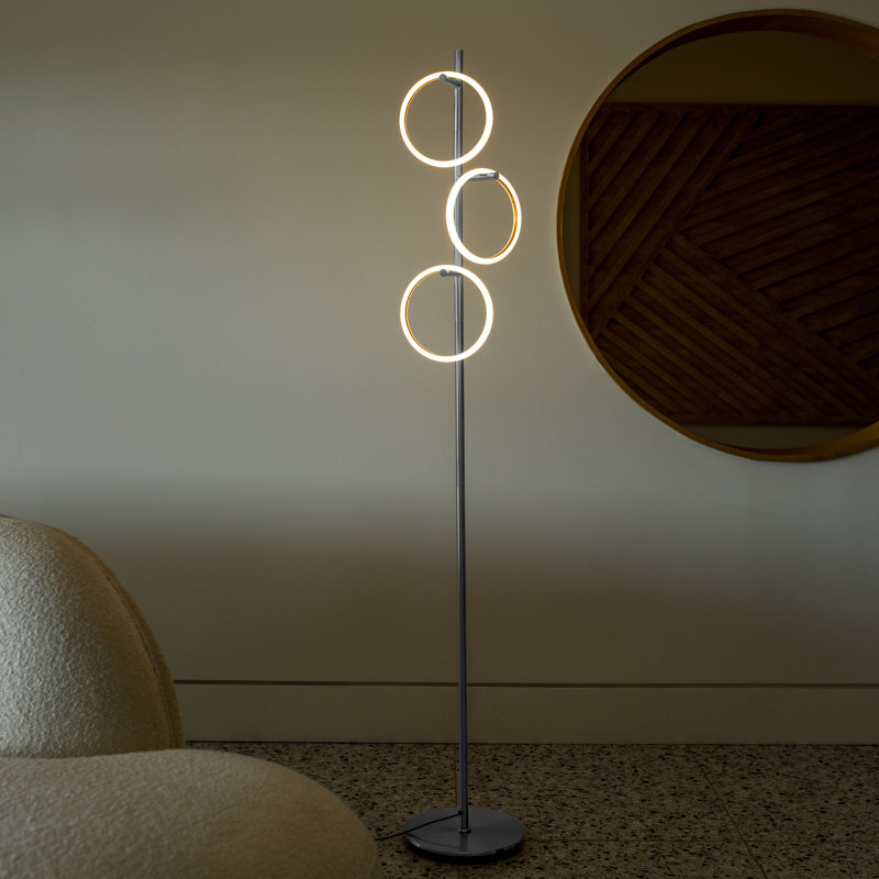 Saturn 66" Silver LED 3-Light Floor Lamp
