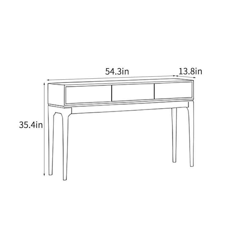 Modern simple console table, 35.4" H x 54.3" W x 13.8" D, Natural Wood