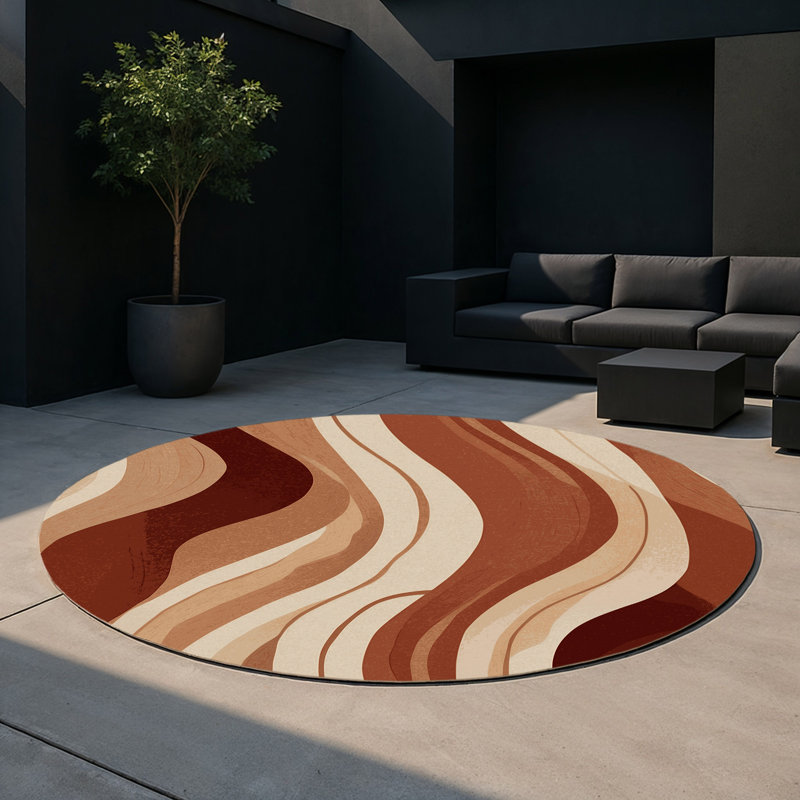 Canyon Wisps Indoor And Outdoor Area Rug, Round 5'