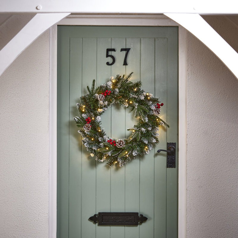 Faux Lighted 50cm Wreath