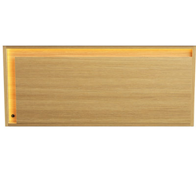 Meuble-lavabo de 91 cm avec tiroir, chêne, sans comptoir, robinetterie intégrée, design ajouré raffiné, structure en contreplaqué, coulisses de tiroir silencieuses, éclairage DEL, contreplaqué ultramince, fonctionnement fluide, éclairage