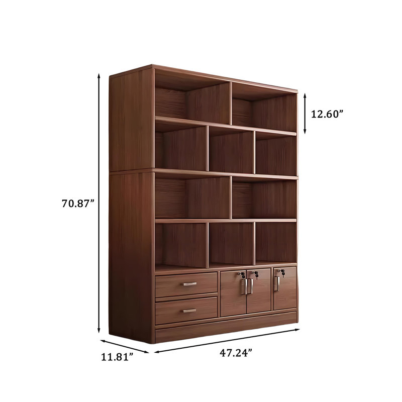 Étagère de rangement verrouillable avec portes H 70,87 "x l 47,24", tablette autoportante, vitrine murale