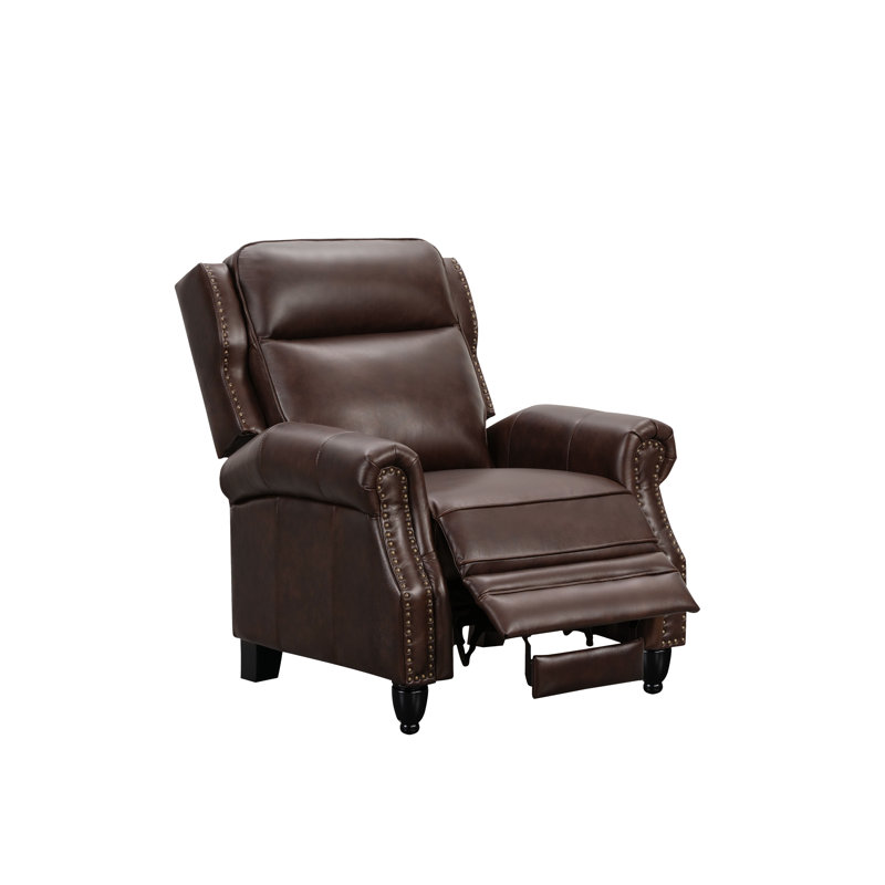 Fauteuil inclinable manuel 33 po Arrin, Cuir véritable brun foncé