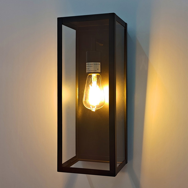 15’’ Outdoor Wall Light, Exterior Waterproof Wall Sconce With Clear Glass For Porch Entryway