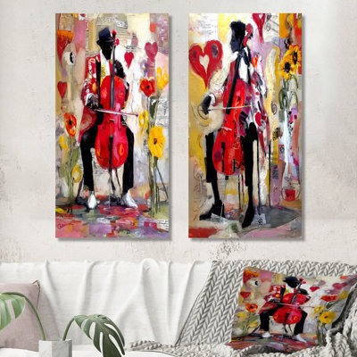 «Talents Graffiti Musician Jazz Music - Scenic», impression sur toile 2 pièces