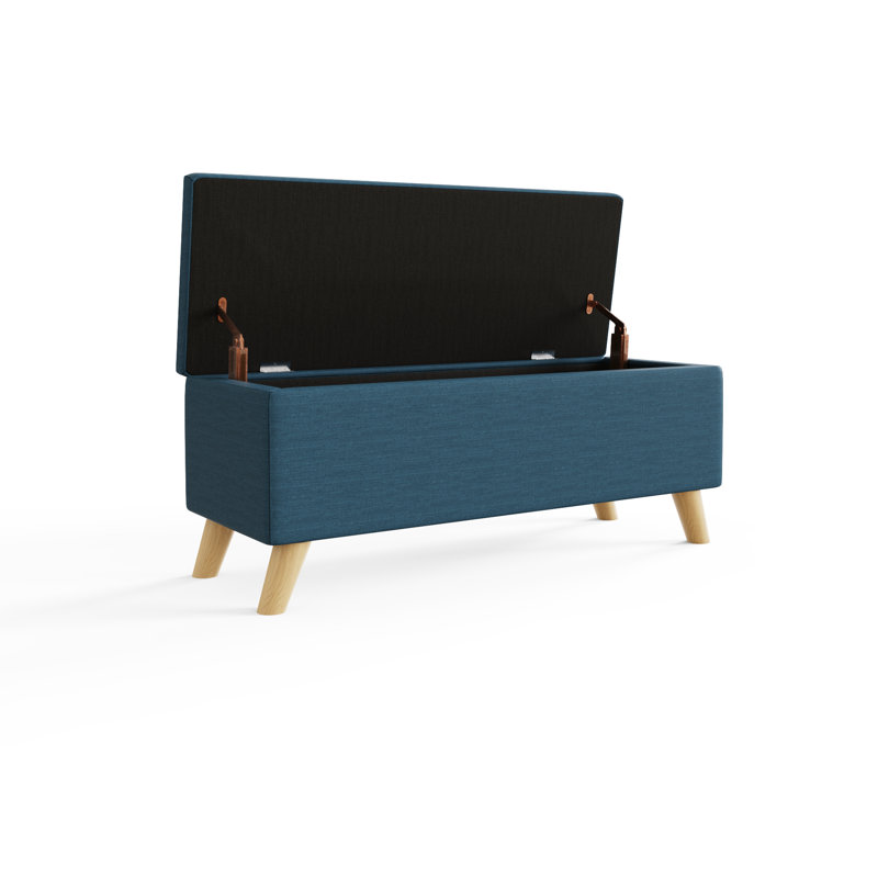 Caver 98cm Wide Rectangle Solid Colour Ottoman with Storage, Teal