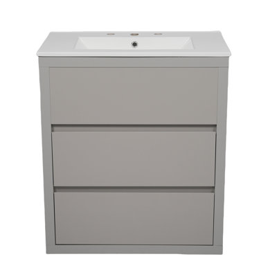 Meuble-lavabo en bois 30 po avec lavabo en céramique