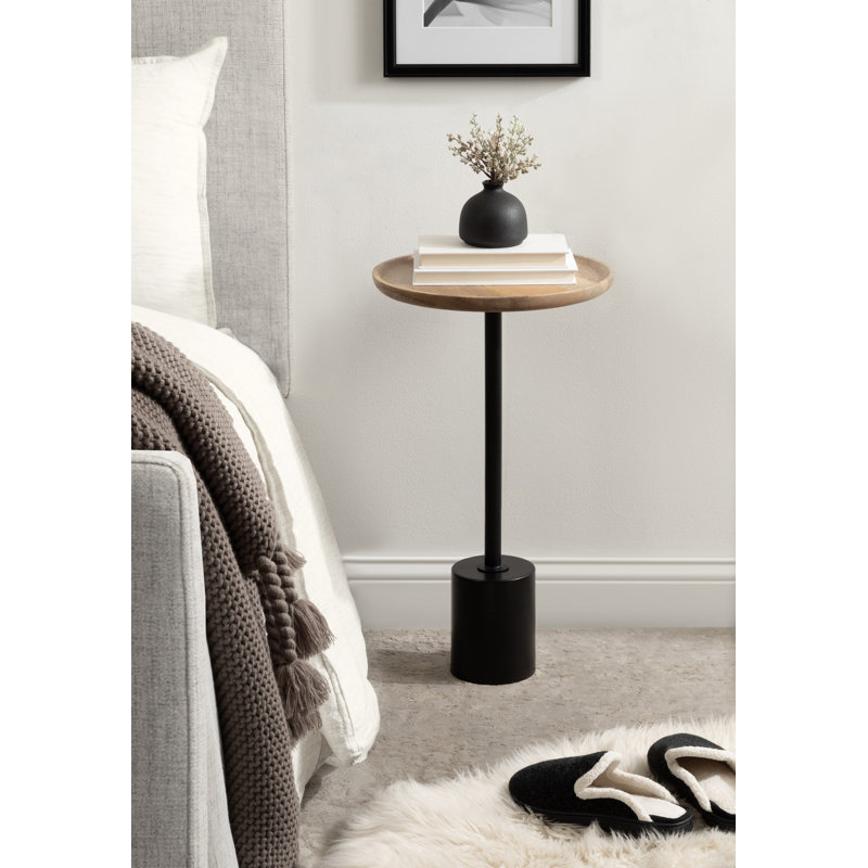 Table de bout Armengol, Noir, 24'' H X 14'' W X 14'' D, Naturel