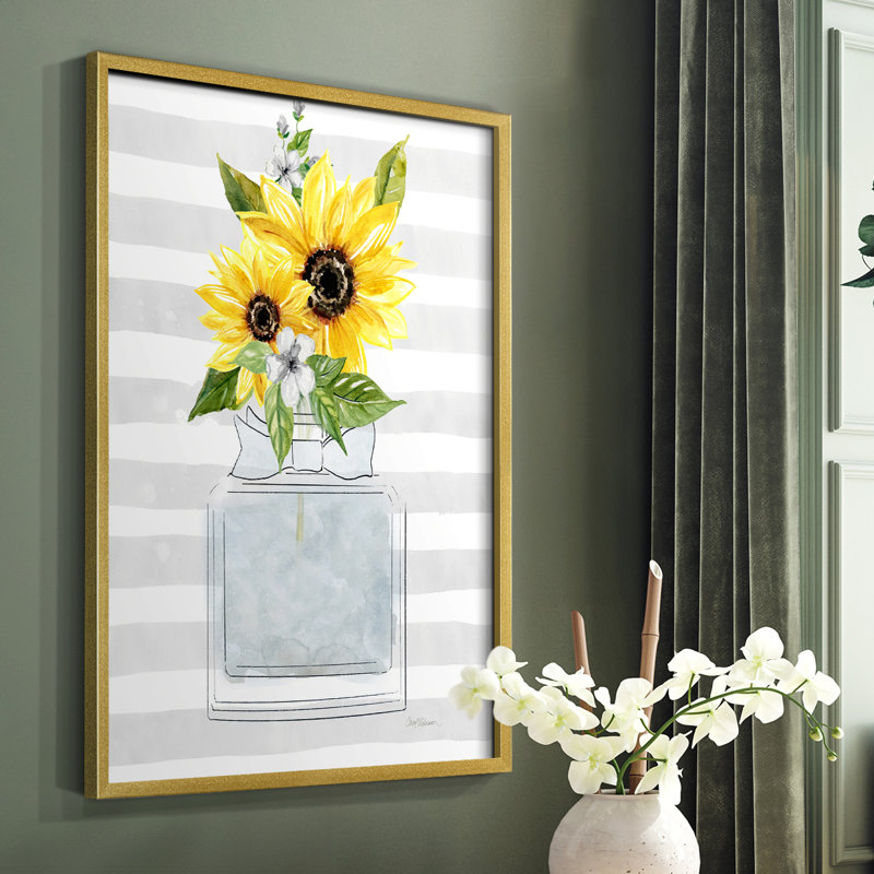 «Sunflower Perfume II», reproduction encadrée - bois massif, H 20 po x l 16 po