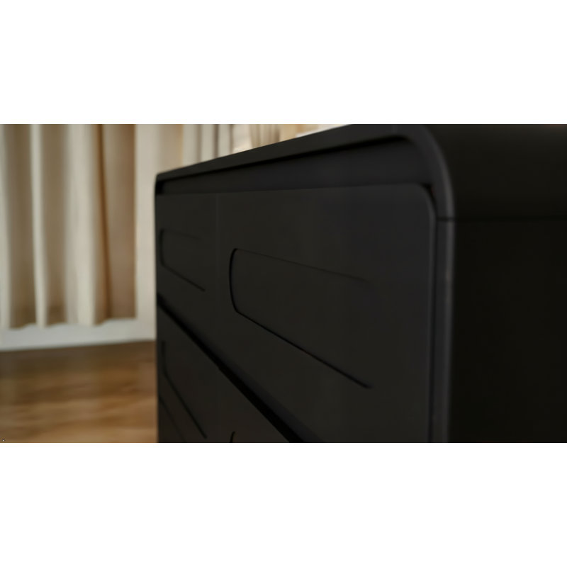 Commode Catoe, 6 tiroirs, noir, Noir
