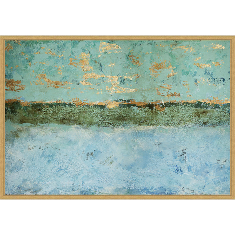 «Yellow Horizon» par Kinley, reproduction d'art sur toile encadrée, H 23 po x l 33 po