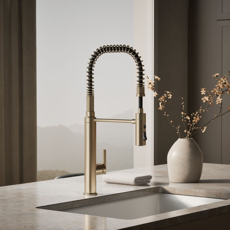 Purist® Pull Down Single Handle Kitchen Faucet, Brushed Bronze