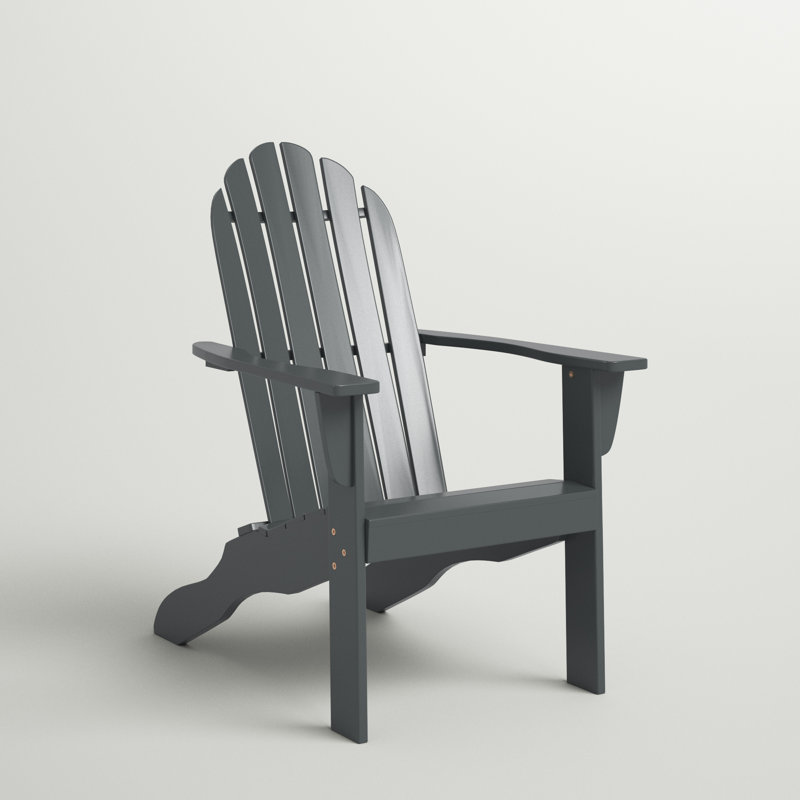 Chaise Adirondack en bois massif Aldershot, Gris