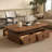 Medieval-style rectangular storage coffee table-1953868140