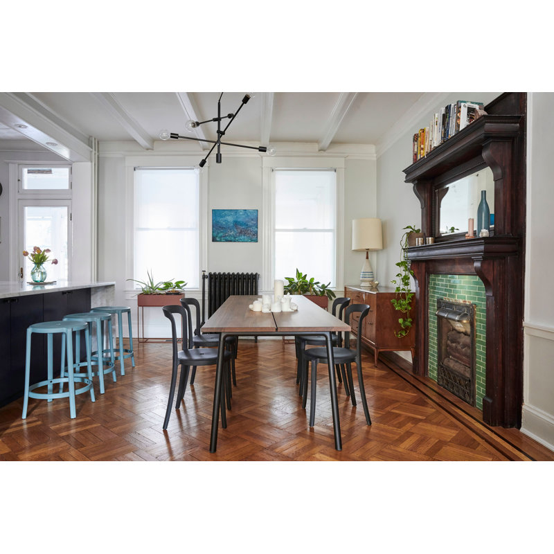On & On Recycled Plastic Seat by Edward Barber and Jay Osgerby, Light Blue, Counter Stool (24.75" Seat Height)