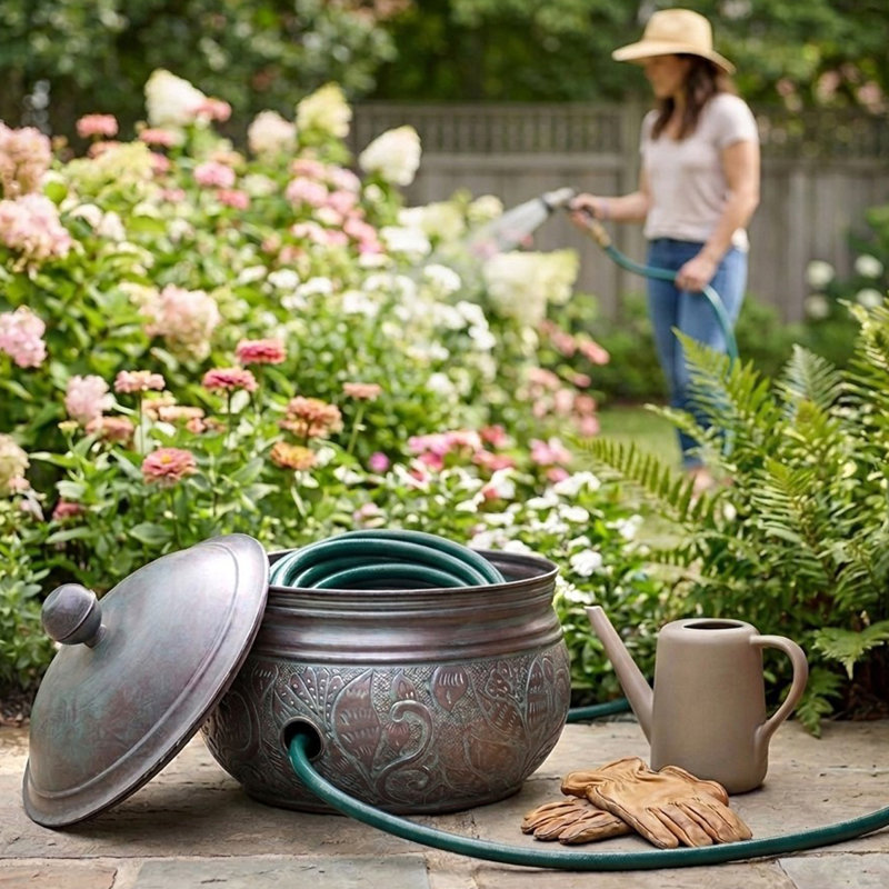 Pot de cyprès avec couvercle