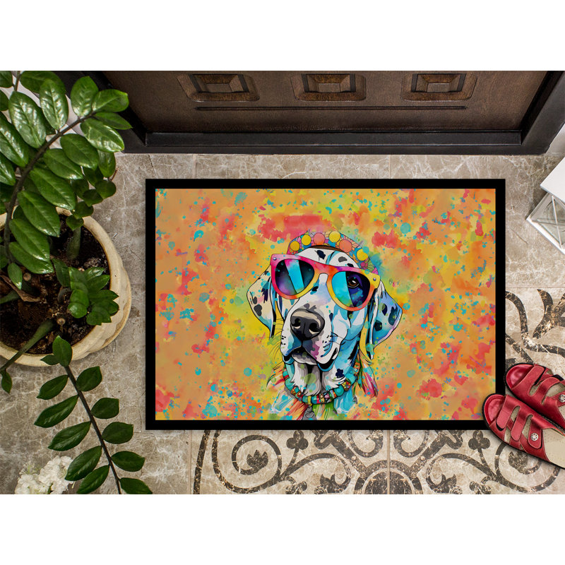 Dalmatian Hippie Dawg Doormat, L 18 po x L 27 po