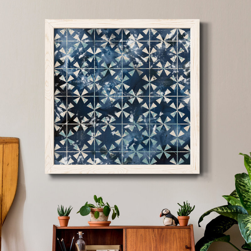 Toile encadrée de qualité supérieure Tile-Dye III - prête à être accrochée, H 17 po x l 17 po x P 1,5 po, Cadre blanc