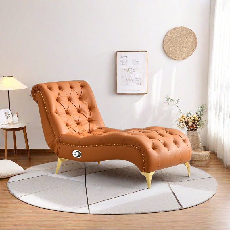 Chaise réglable, Cuir orange assorti