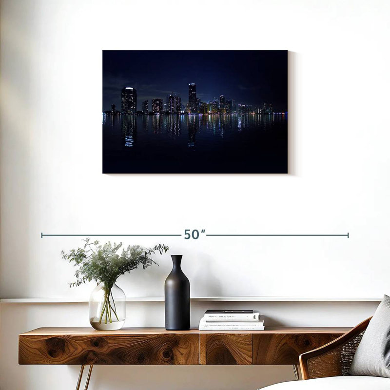 Lumières du paysage urbain de Miami, H 20 po x l 30 po