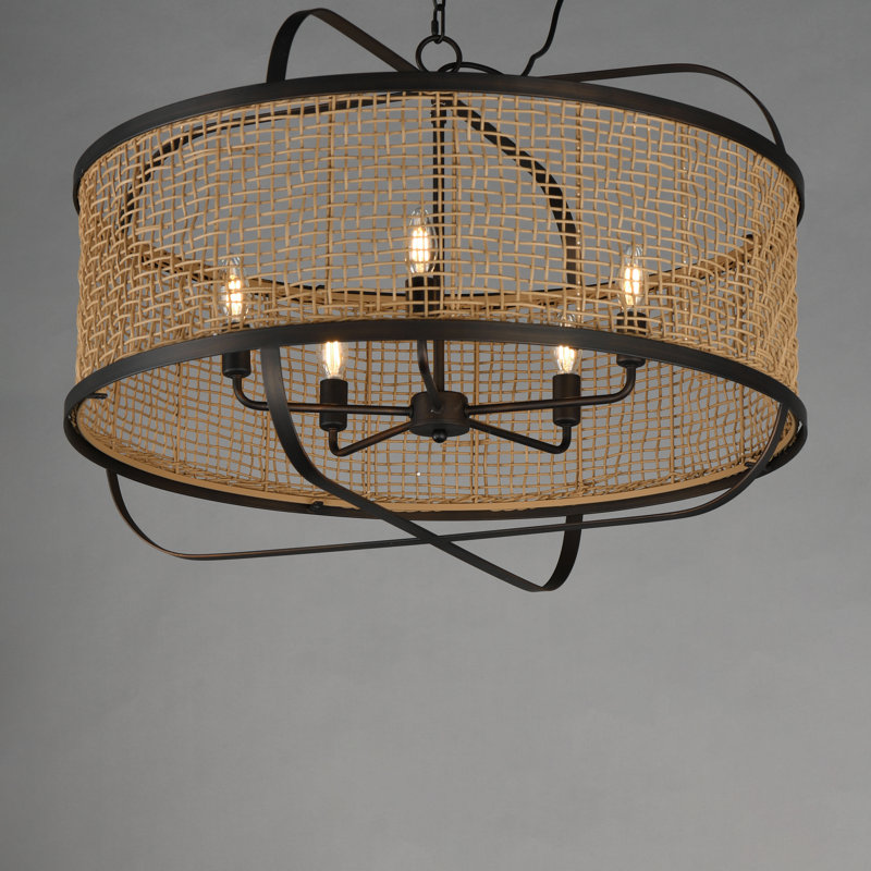 Cestino-Chandelier, Antique Bronze