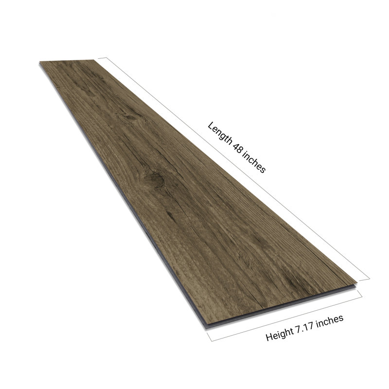 7.17 In. X 48 In. 22Mil 6Mm Waterproof SPC Rigid Core Luxury Vinyl Plank Flooring, Oaktree Brown