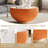 Modern Round Coffee Table, 27.55" Bowl Shaped Fluted Coffee Table with White Top & PU Leather Covered & Gold Metal Base Modern Coffee Cocktail Center Tables for Living Room-1686162084