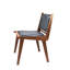 Chaise d’appoint en cuir à dossier en bois massif en cuir brun