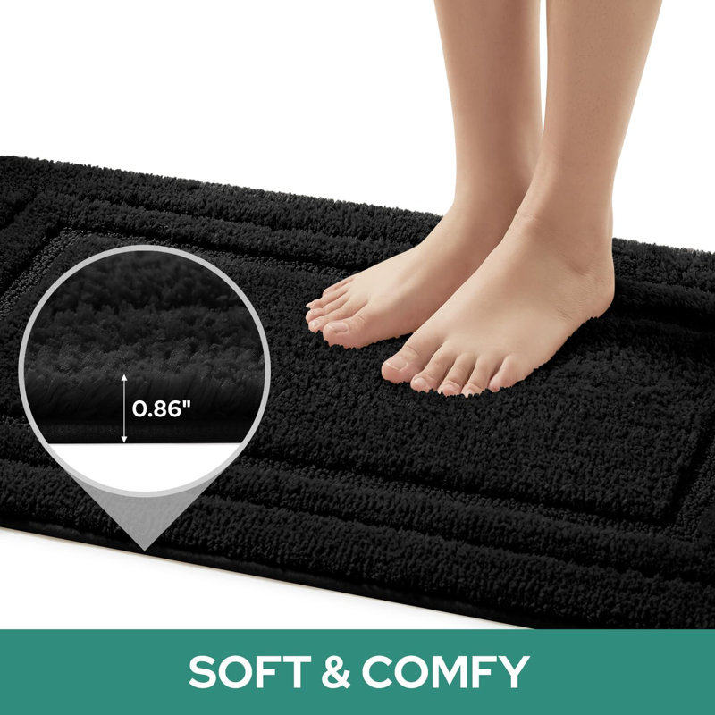 Tapis pour salle de bain Carnlougherin, Noir