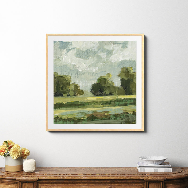 Abstrait paysage paire 12 par Miss Mustard Seed, Oui, H 36 po x l 36 po x P 0,75 po, Papier encadré naturel