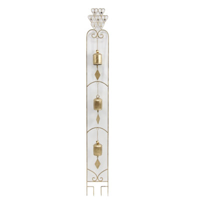 Metal Garden Bell Stake with Antique Finish, Bronze_x000D_