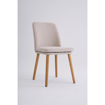 Ensemble de 2 chaises de salle à manger modernes et rembourrées, chaises d'appoint minimalistes de style milieu du siècle avec assise à double coussin et pieds ronds fuselés pour la cuisine, la salle à manger et la coiffeuse