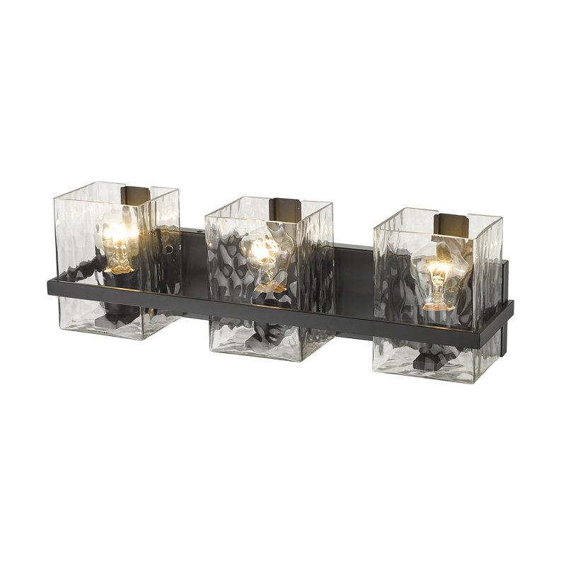 Éclairage pour meuble-lavabo Arene, Noir mat, 7"H x 22.25"W x 5.5"D, 3 Lights