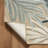 Botanical Hi-Low Contemporary Blue Beige Power Loomed Indoor/Outdoor Area Rug-1840580772