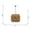 Luminaire suspendu pour salle à manger 4 lumières Thurlo au fini noir minuit avec abat-jour en corde Abaca naturel-120232421-120232419-120232418