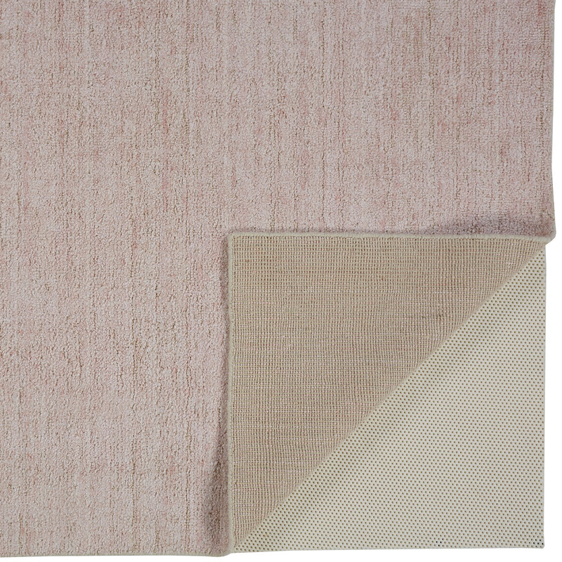 Tapis rose en coton / laine noué à la main Daouda, Rectangle de 5 pi x 8 pi
